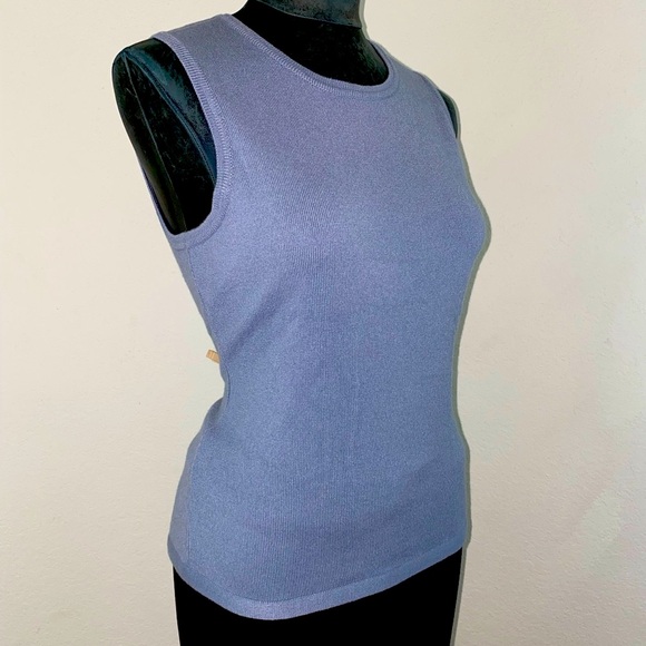 Oscar de la Renta Cashmere Sleeveless Shell Top - Picture 1 of 16